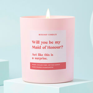 Be My Maid Of Honour Gift Funny Pink Candle Act Surprised