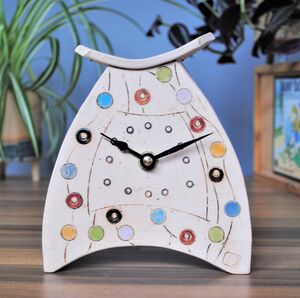Colourful Ceramic Clock With Dots