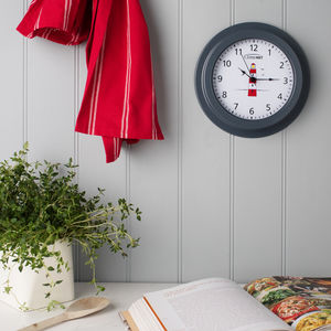 Customisable Red Lighthouse Wall Clock