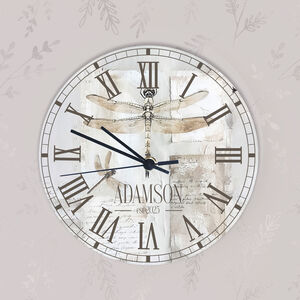 Dragonfly French Style Personalised Clock
