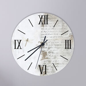 Dragonfly Script Neutral Sml Kitchen Clock