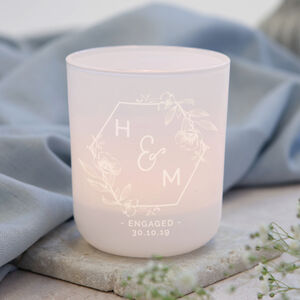 Floral Engagement Gift Tea Light Holder And Candles