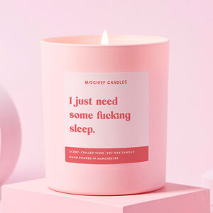 Funny New Mum Gift Need Some Sleep Pink Candle