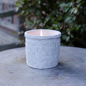 Garden Flower Concrete Citronella Pot
