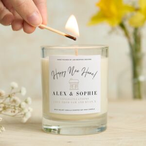 New Home Gift Personalised Housewarming Scented Candle