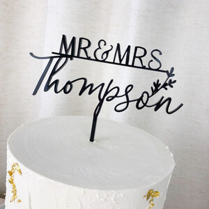 Personalised Mr And Mrs Wedding Cake Topper