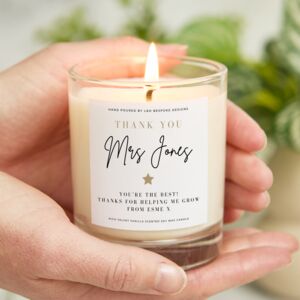 Personalised Teacher Gift Thank You Teacher Candle