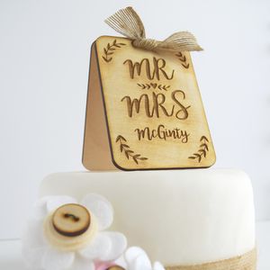 Personalised Wooden Wedding Cake Topper