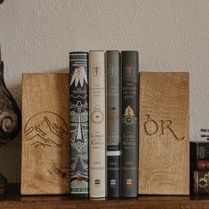 Solid Oak Personalised Bookend Pair
