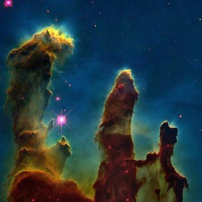 Gas Pillars In the Eagle Nebula - Premium Photographic Print, 16x16