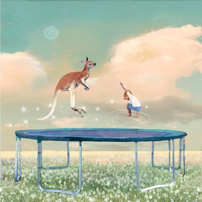 Jumping With Kangaroo - Wall Art Print, 16x16