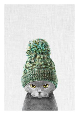 Kitten Wearing a Hat - Wall Art Print, 18x26