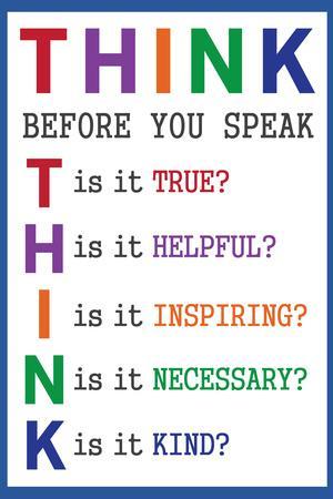Think Before You Speak Education - Wall Art Print, 12x16